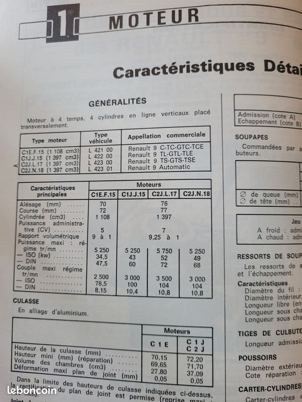 Revue Technique Automobile. Renault " 9 " et " 11 " - 1108 - 1237 et 1397 cm3. "C3, "TC", "GTC", "TCE", "TL", "GTL", "TLE", "TS", "GTS", "TSE", "Automatic", "Elecronic", Fin de Fabrication (image 3)
