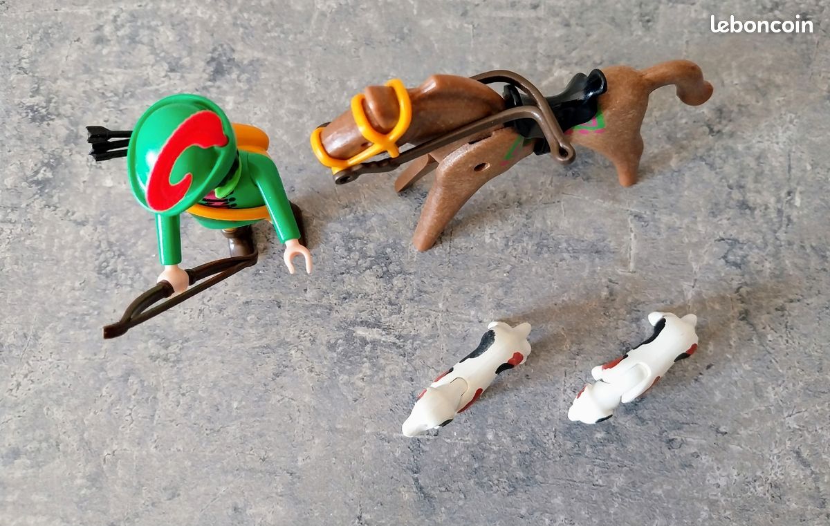 Playmobil 3629 - Chasseur Archer Cheval Chiens Chasse à Courre- Vintage- Complet - Jeux & Jouets