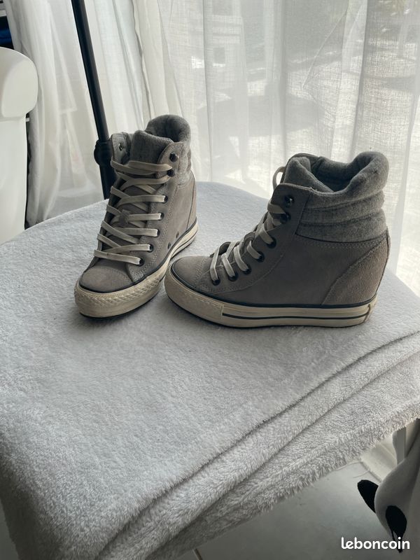 "Converse" vintage talons compensées modèle "All star Chuck Taylor" pointure 36 (image 1)