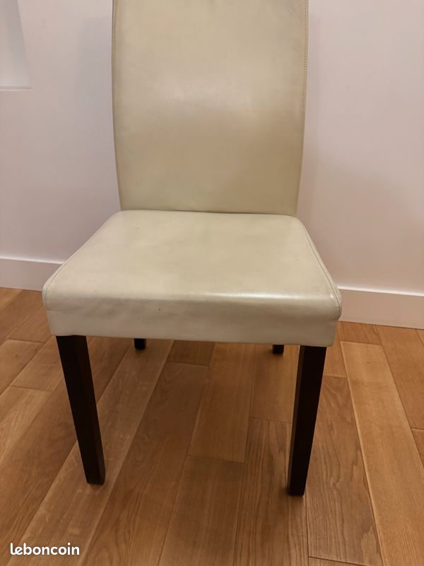 4 Chaises blanches en Cuir (image 2)