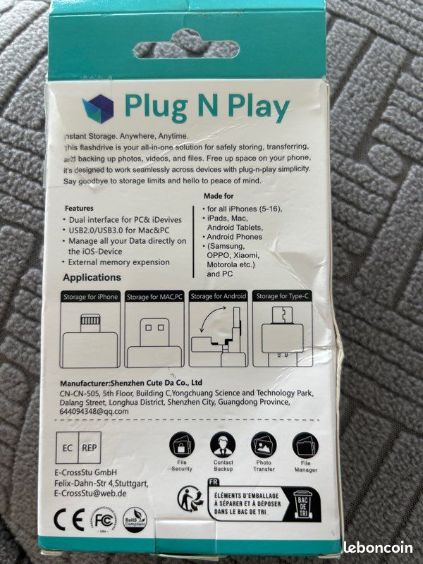 Clé USB - 4 en 1 iPhone AndroidUSB-C stockage smarphone neuve (image 2)