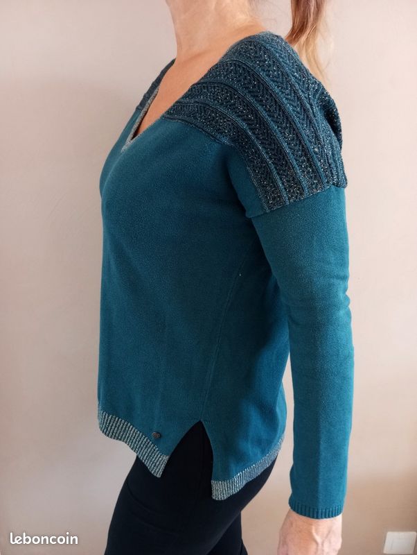 Pull femme maille fine col V en coton bio Bonobo Taille S