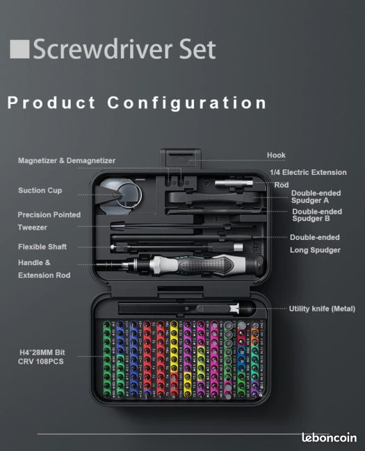 Kit De Tournevis De Précision 132 En 1 Magnétique - Pour Réparation Smartphone, PC, électronique