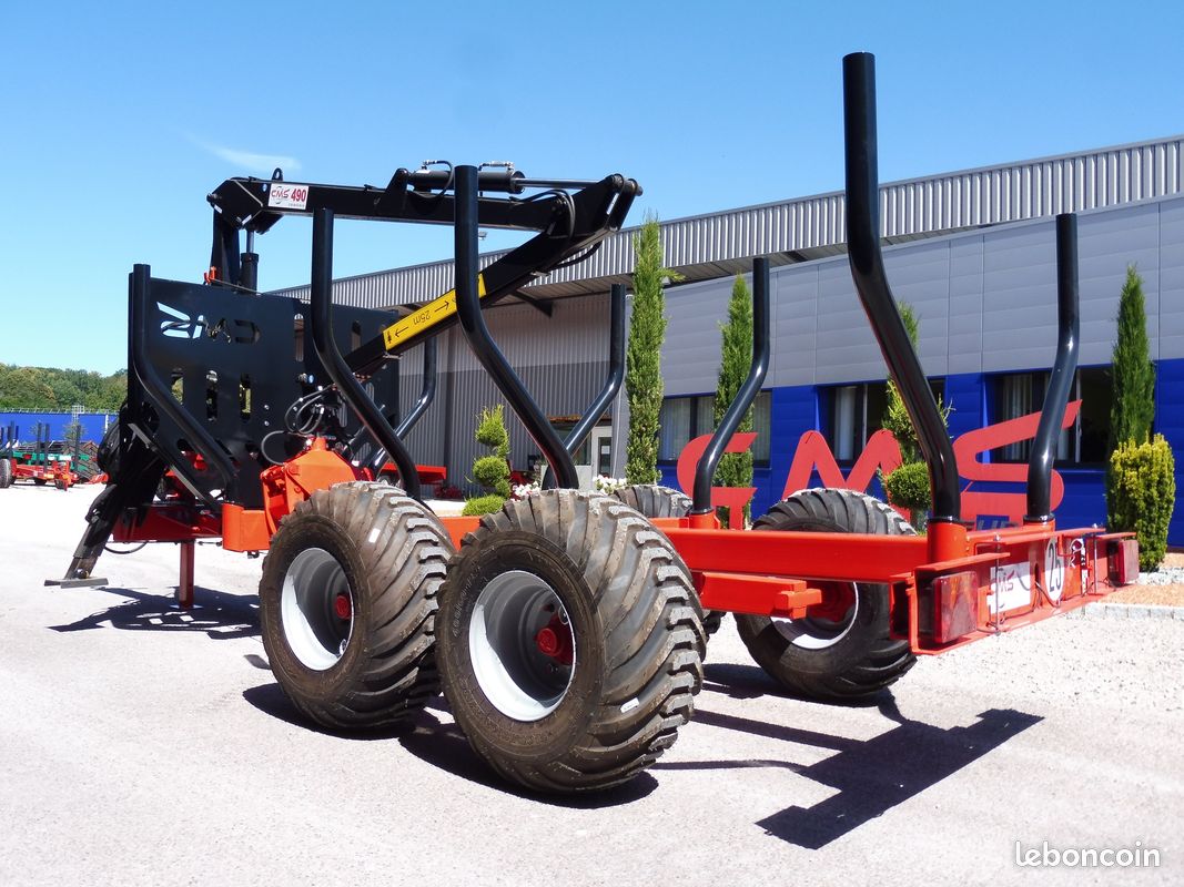 Remorque forestière CMS MP85 HH avec grue 490 (image 1)