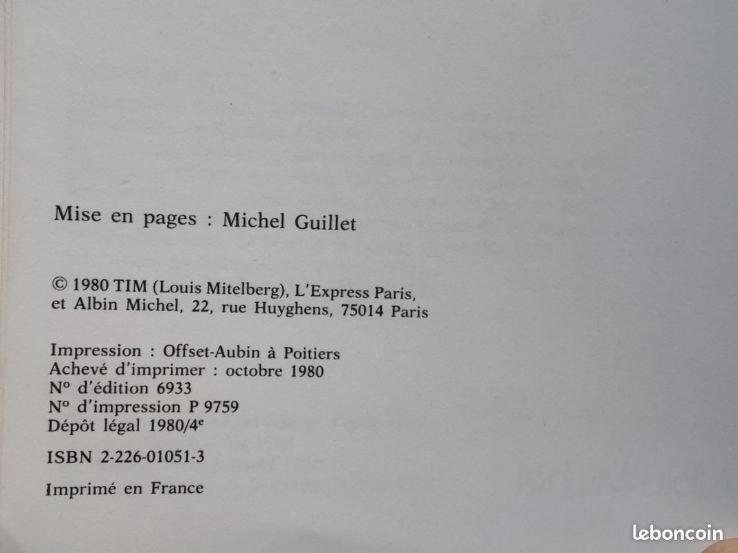 Décennie dessinée 1970-1980- Tim, Albin Michel octobre 1980 (image 6)