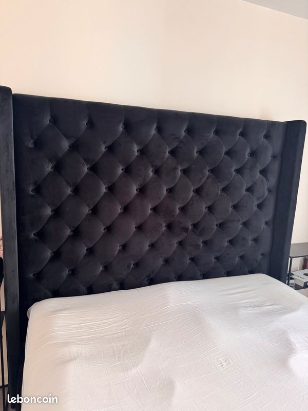 Urgent Lit coffre 160x200 noir + 2 tables de chevet offertes – 350 (image 5)