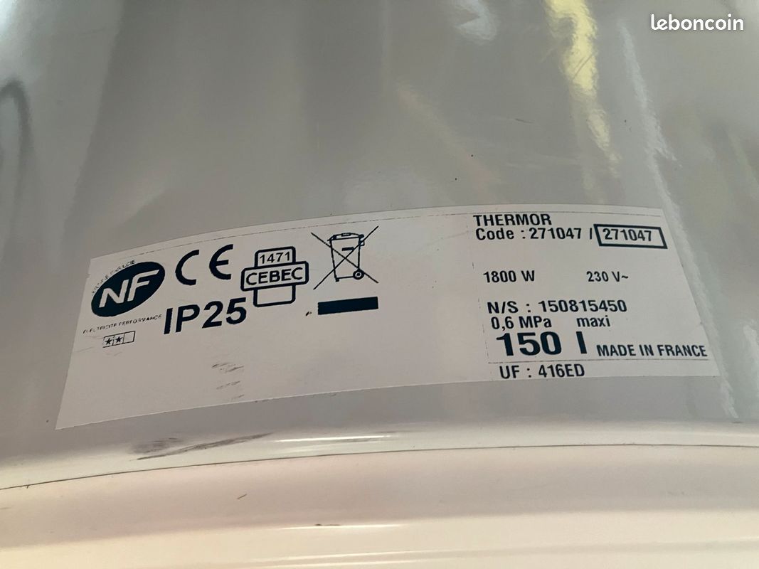 Chauffe eau thermo stéatite 150l (image 2)
