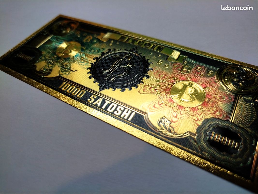 Billet collection 10000 Satoshi bitcoin plaqué or - Collection