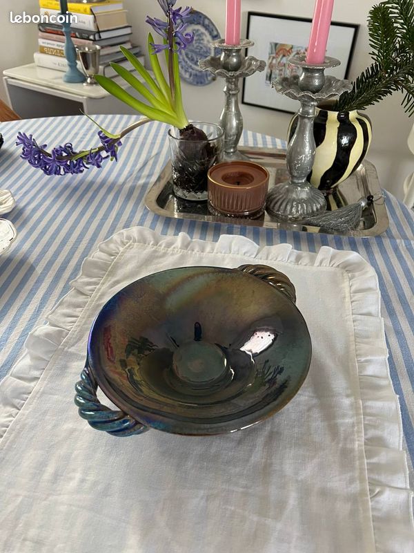 Saladier vintage en céramique émaillée – Emaux de Vichy (image 5)