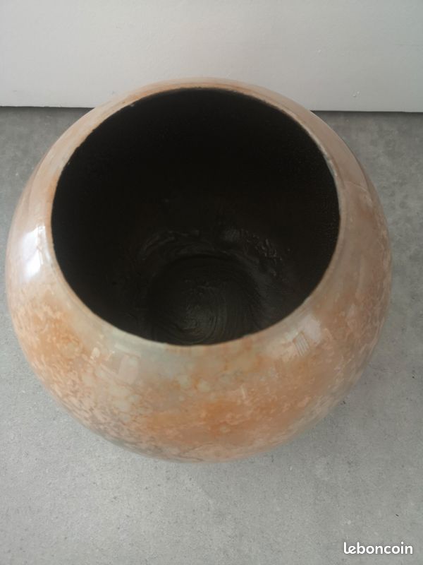 Vase forme boule en verre fait main Jean Noël Bouillet laque oceanie (image 5)