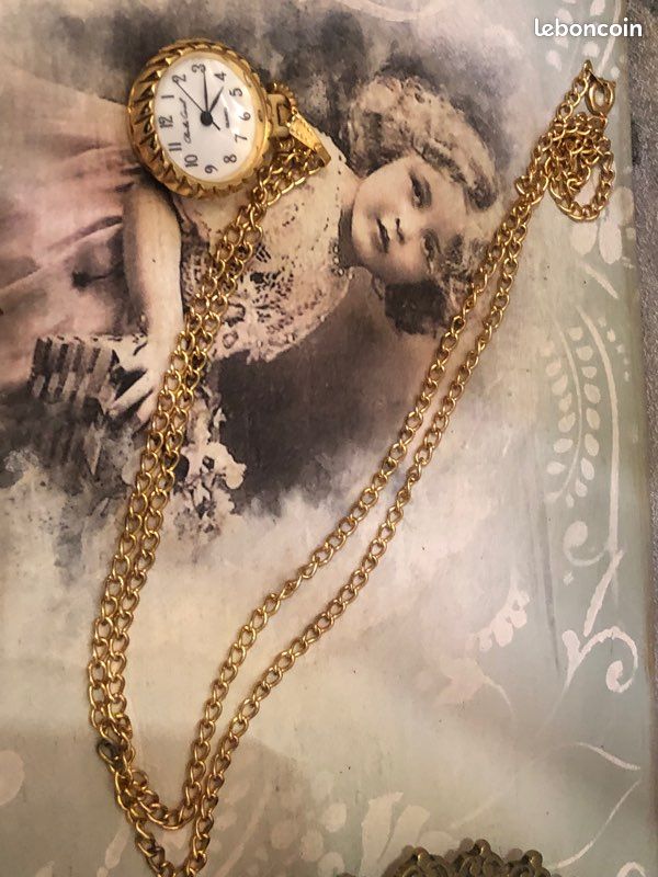 Montre Pendentif Chandler #3660 Quartz Plaqué Or - Neuve Avec étiquettes