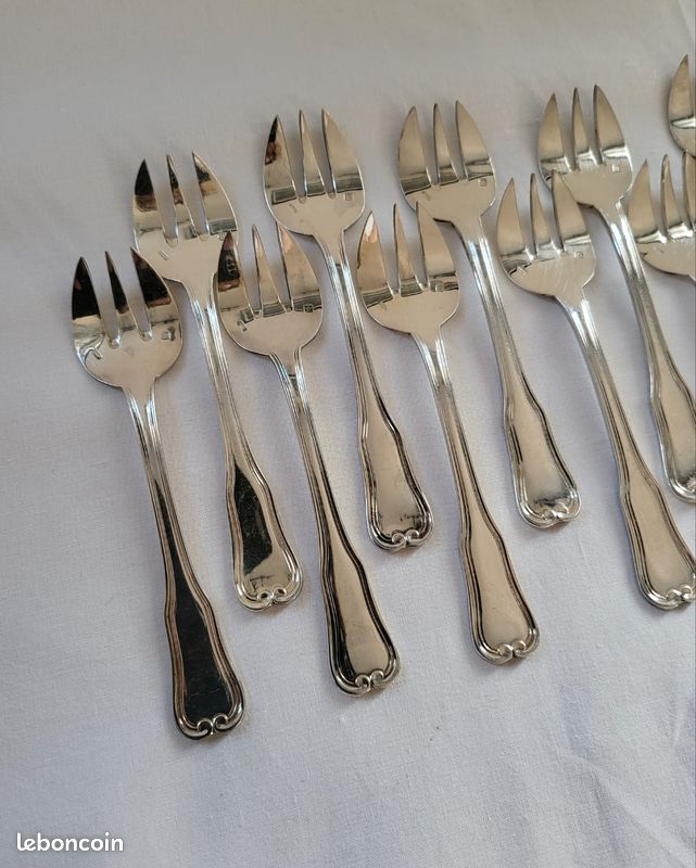 COFFRET DE 6 Fourchettes à Huitres Christofle, Modèle Filet, Métal Argenté EUR 80,00 - FR