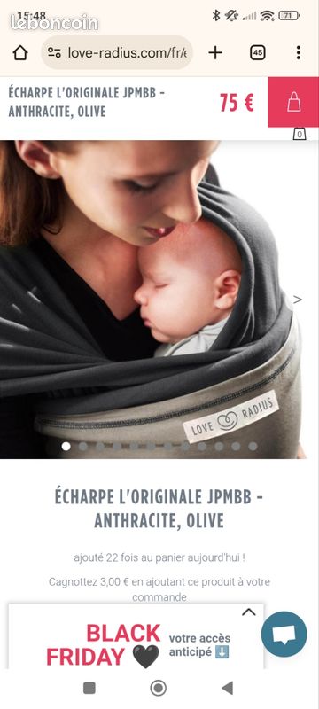 Écharpe de portage love radius neuve (image 1)