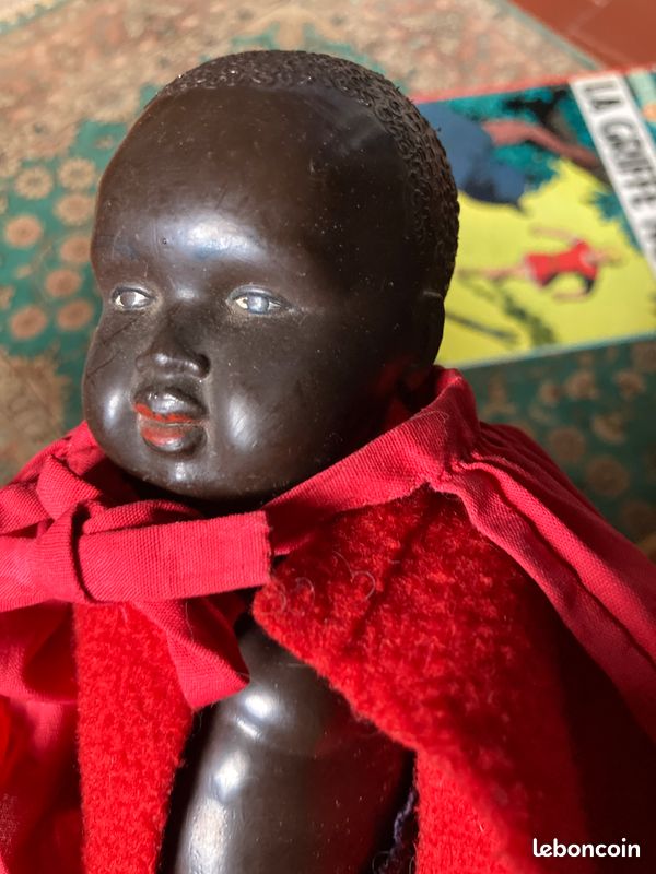 Poupon Petitcollin Noir 25cm – Celluloïd – France Années 1960