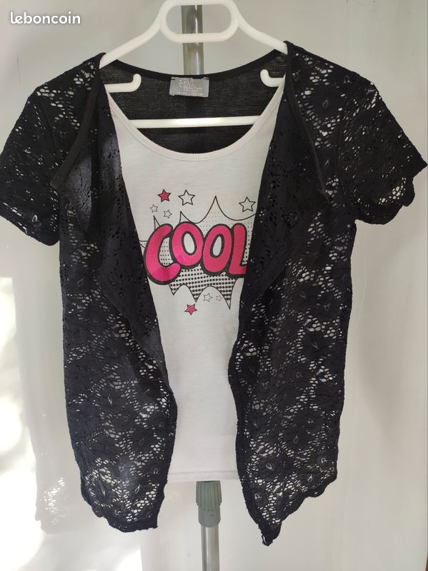 Tee shirt avec faux gilet (image 1)