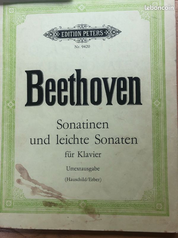 Partition de piano, Beethoven, sonate pour clavier (image 1)