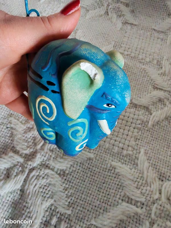 Elephant bleu en biscuit porte-photo (image 5)
