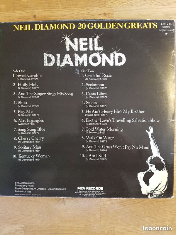Vinyle Neil Diamond, 20 Golden Greats (image 2)