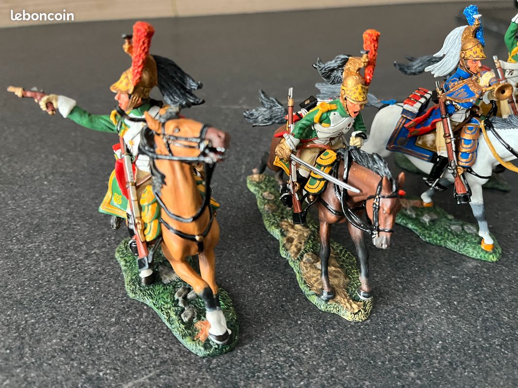 Ancien Soldat de plomb HEYDE 4 Dragons de la 3e République