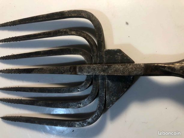 Outil Ancien : Tire-foin En Fer Forgé En Forme De Harpon – Pièce Authentique Française