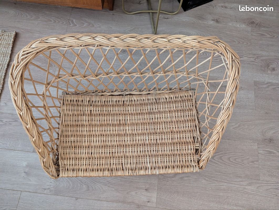 Fauteuil ou canapé coffre pour enfant en rotin vintage (image 3)