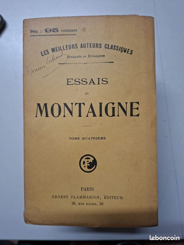 A9 Montaigne Les Essais Flammarion 4 tomes complets Meilleurs auteurs classiques (image 2)
