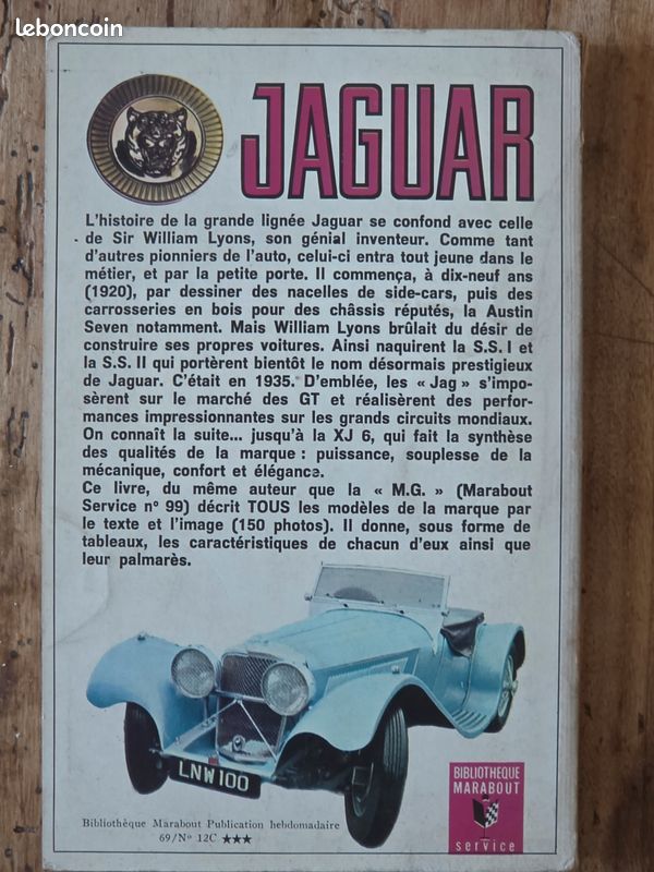 Livre histoire Jaguar Marabout type E XK XJ (image 2)