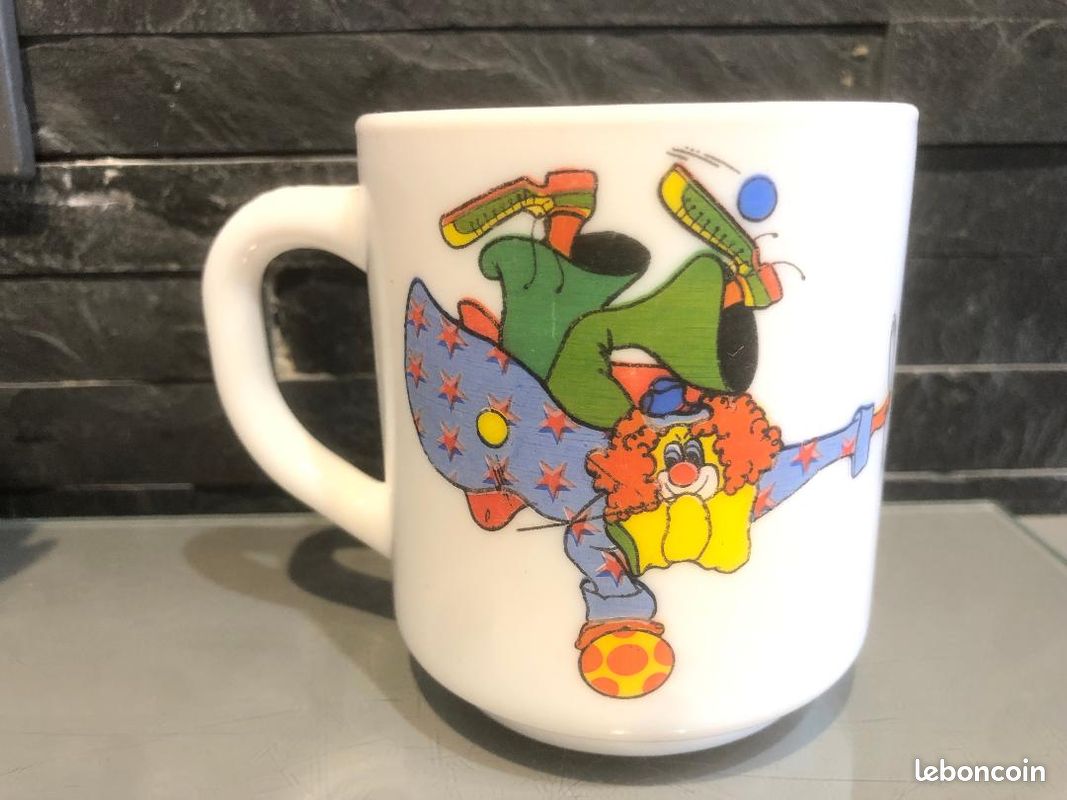 Mug Vintage Enfant Arcopal - Motif Clown - Tasse Couleur - Occasion En Bon état
