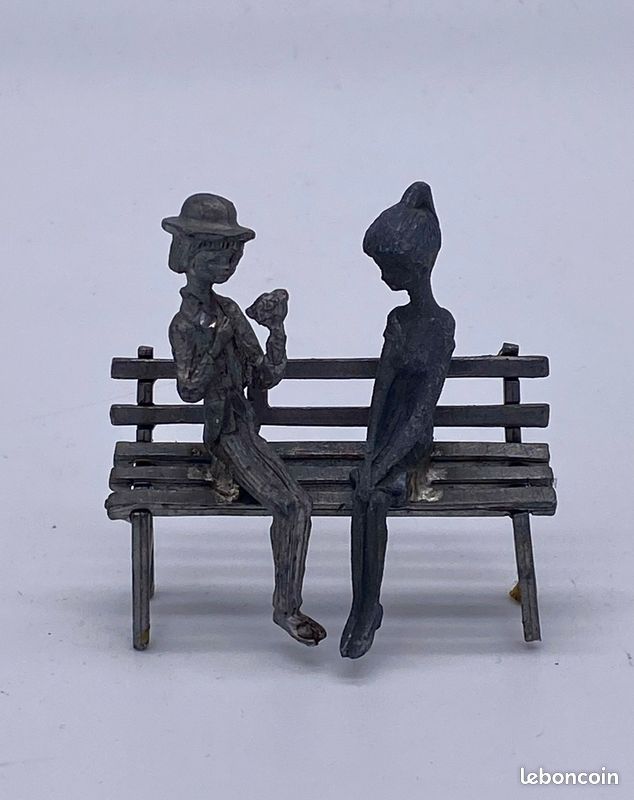 Steelman24 I Figurine en métal Amoureux sur Banc De Parc