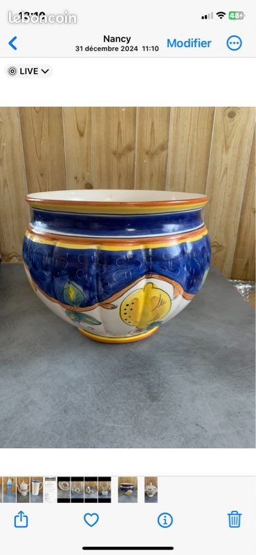 Gros cache pot en céramique 24/28 diamètre + autre (image 1)