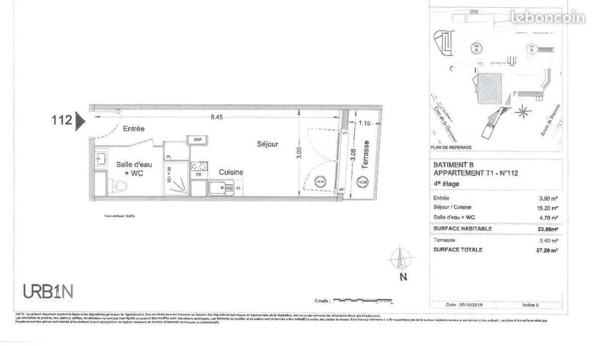 Studio 1 pièce 23 m² (image 6)