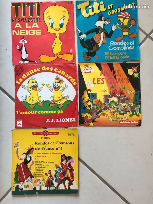 Disques vinyles 45 tours vintage enfants (image 1)