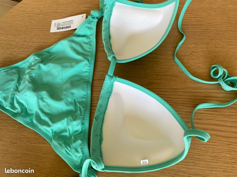 Bikini triangle push up bleu mint T44 XXL (image 15)