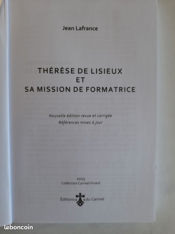 Thérèse de Lisieux et sa mission de formatrice ( Jean Lafrance ) (image 4)
