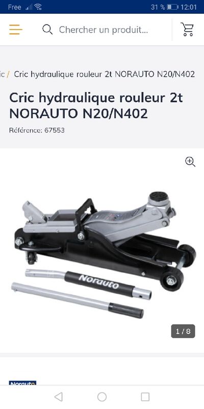 Cric hydraulique rouleur 2t NORAUTO N20/N402 - Norauto
