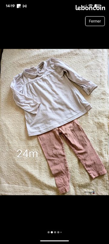 Ensemble t-shirt manche longue pantalon et legging 24m | Bout'chou (image 2)
