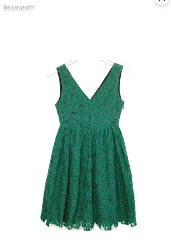 Robe en dentelle verte Zara Woman | Taille L | Excellent état | (image 5)