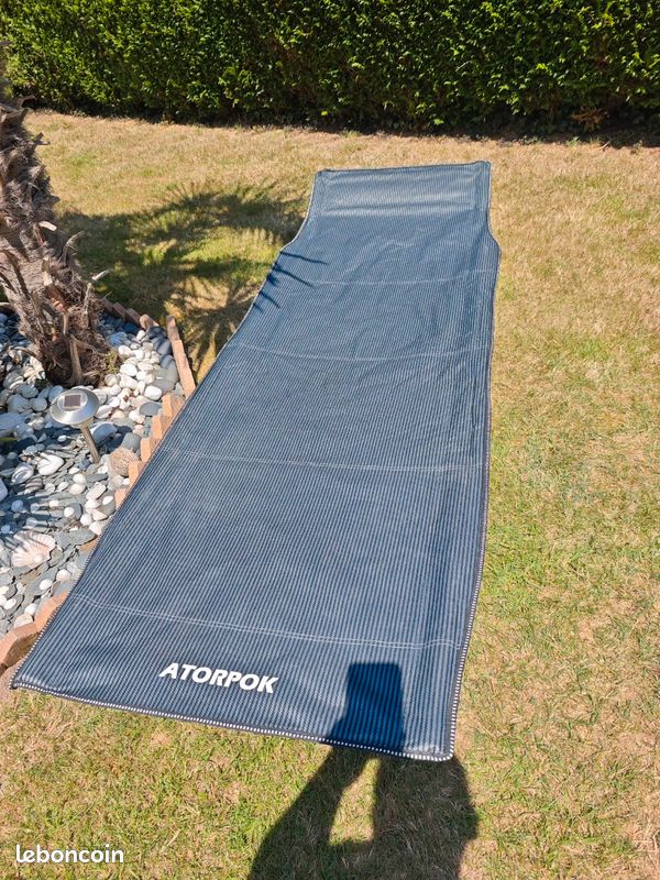 Lit De Camp Pliable ATORPOK - Supporte 200kg - Inclinable, Pliable - Pour Jardin, Pêche