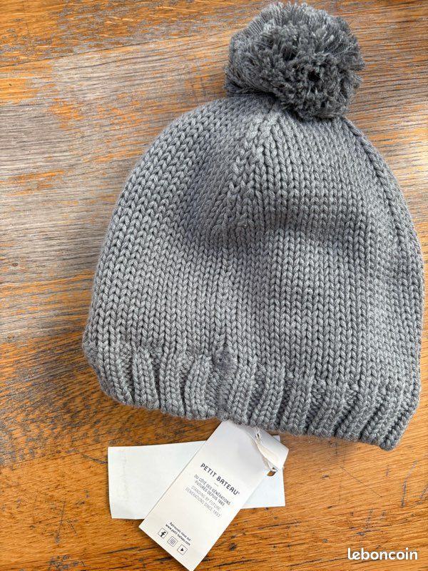 Bonnet gris enfant - taille 55 (image 1)