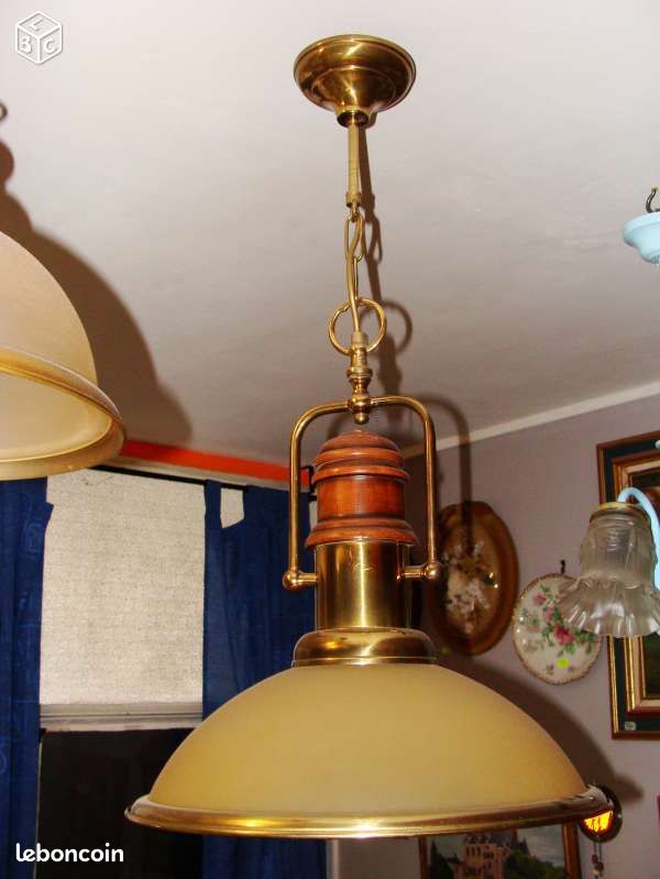 Lampe laiton bois (image 2)