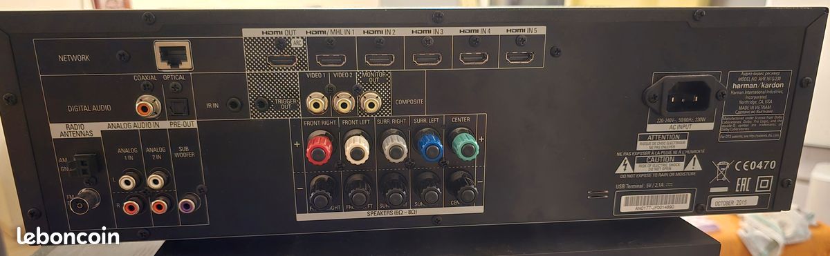 Harman Kardon AVR-161S-Ampli Home Cinéma-Noir + enceintes JBL 5.1 + Caisson de basse (image 2)