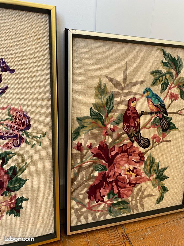 Ensemble ou lot de grands tableaux en canevas vintage (image 2)