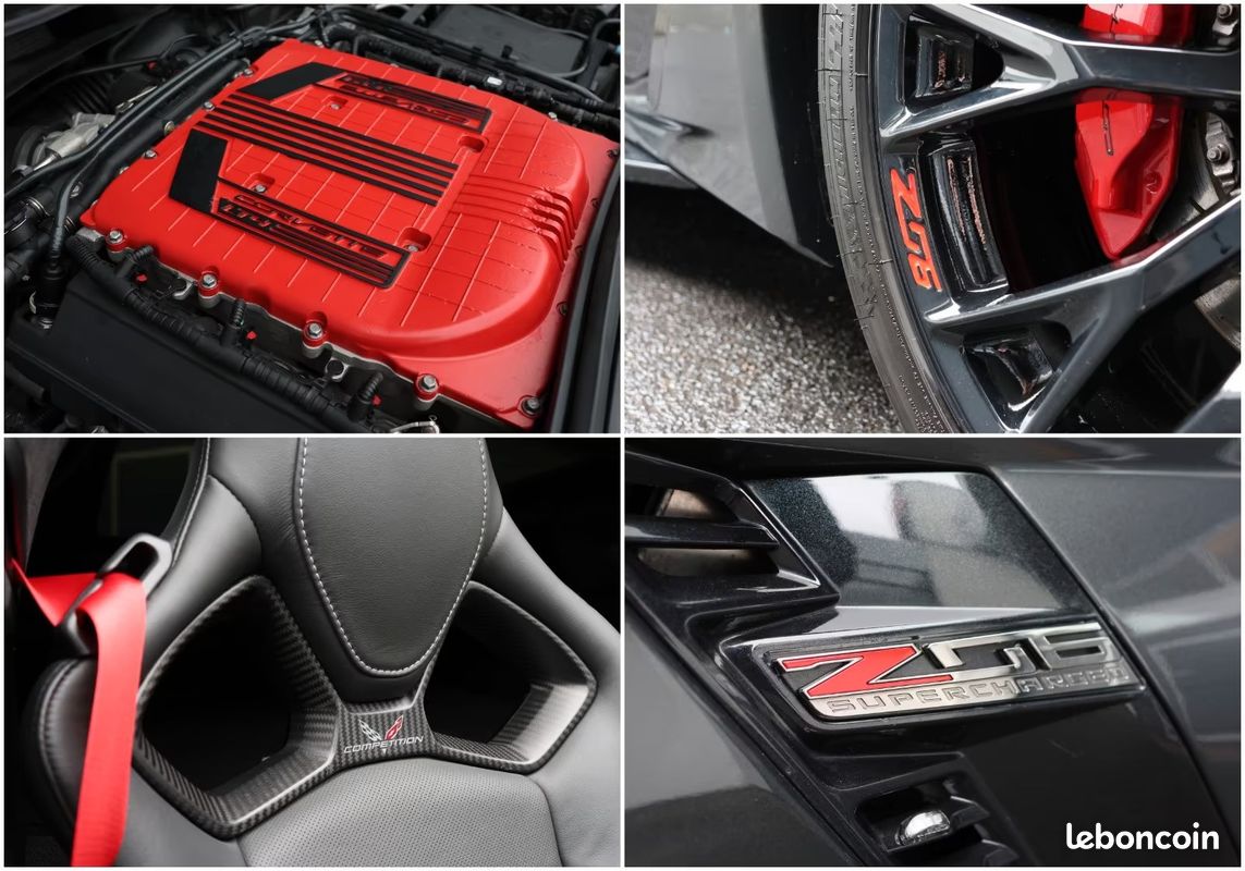 CORVETTE C7 Z06 6.2 V8 659 ch – HUD – Bose – Caméra 360° – Targa Carbone (image 12)