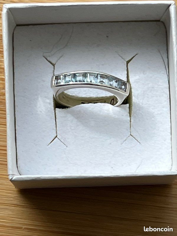Bague Clio Blue en argent et aiguë marine (image 2)