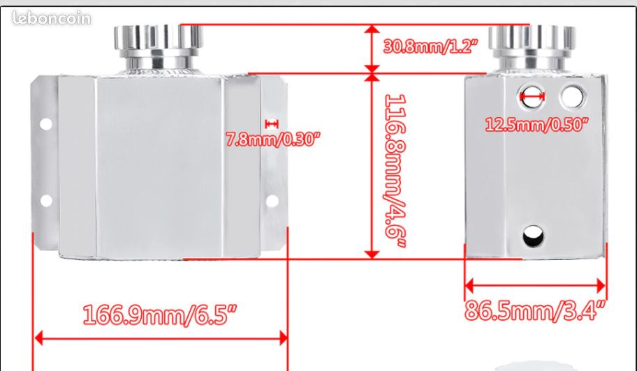 Reniflard 1 litre reservoir bidon déshuileur huile (image 1)