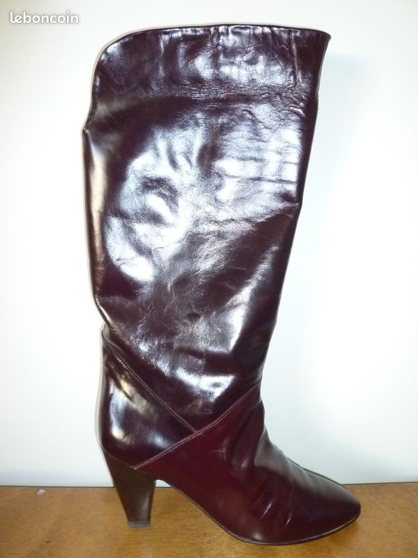 Bottes cuir bordeau pointure 36 1/2 (image 3)
