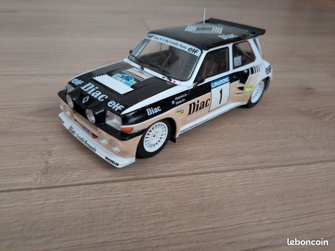 Solido 1/18 - Renault 5 Maxi Turbo Rallye De France Corse 1985 #11 Diac - Chatriot