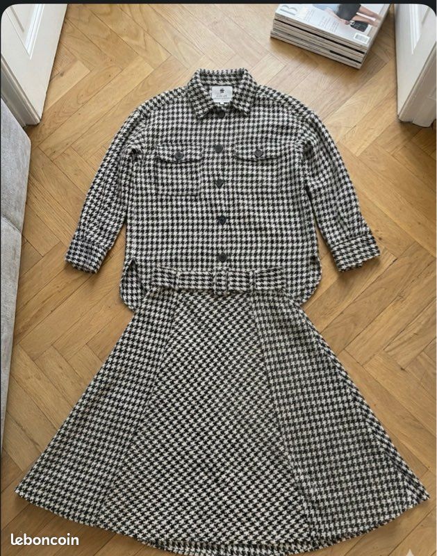 Jupe Crayon Madame Zaza Of Marseille - Taille 36 Gris Lin - Occasion Très Bon état