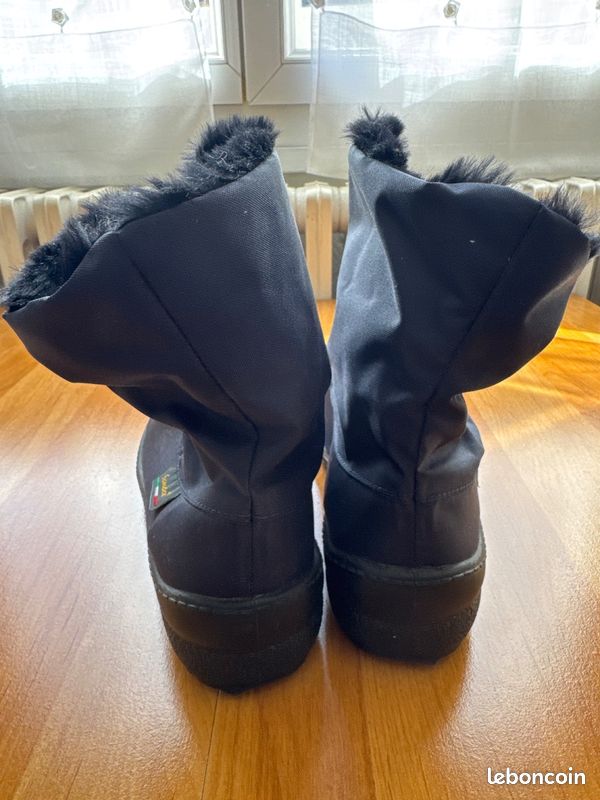 Bottes neige Sanitex fourrees femme bleu marine semelle antiderapante hiver chaud (image 5)
