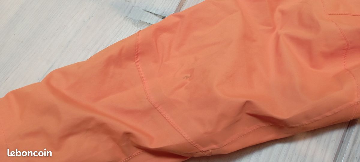 Veste Imperméable Fille Quechua Couleur Corail - Taille 10 Ans, Occasion Très Bon état
